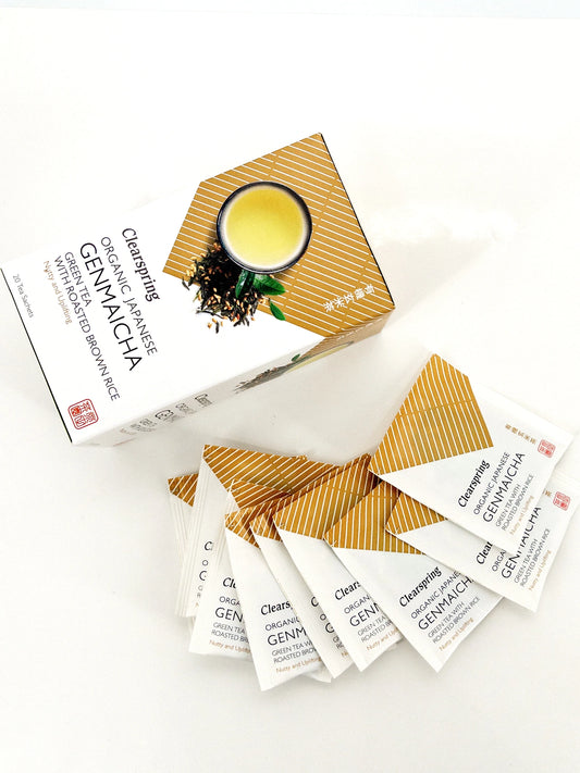 Genmaicha – Bio-Grüntee mit geröstetem Reis – 20 Beutel x 1,8 g – Clearspring