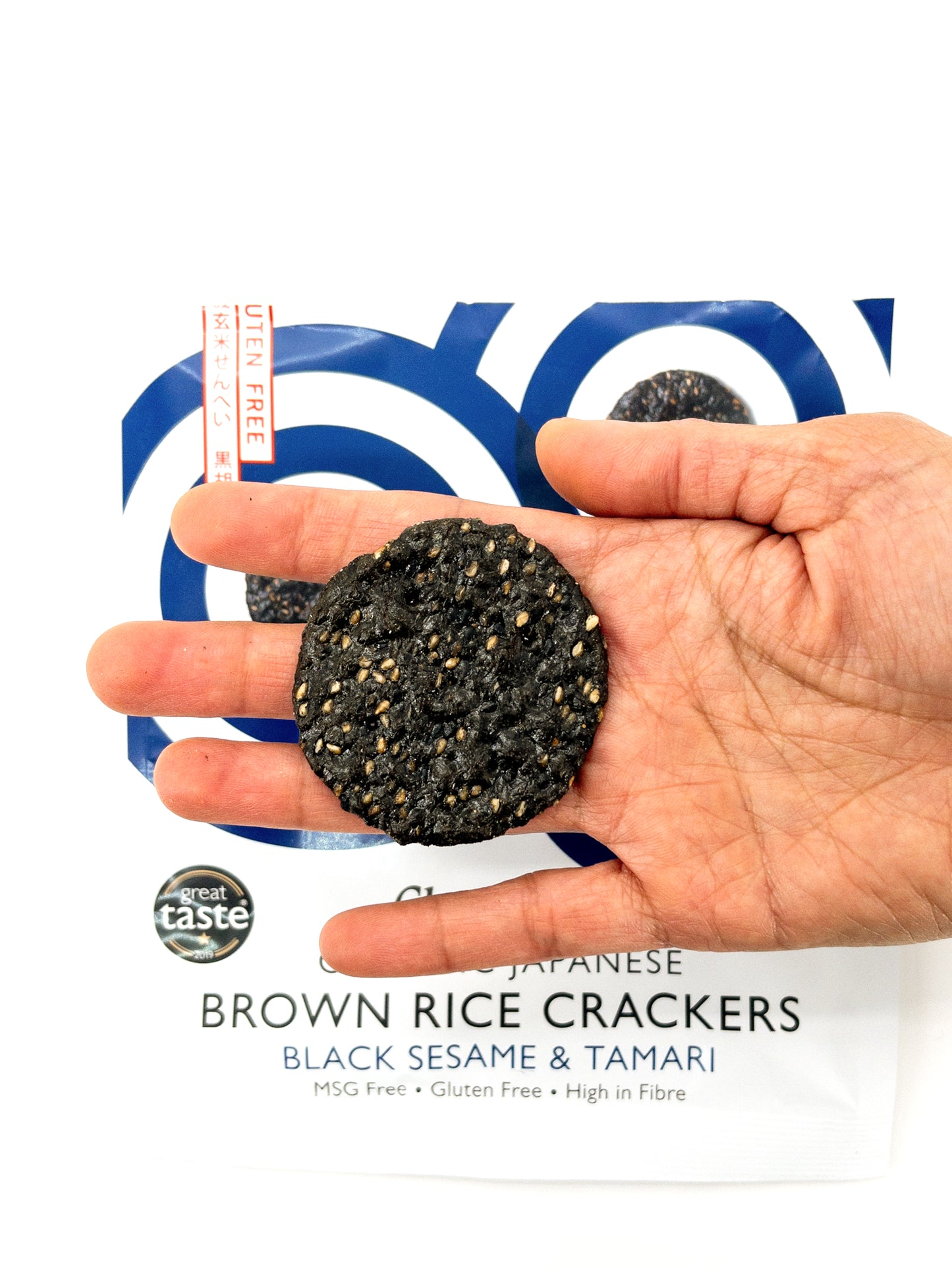 Senbei – Bio-Reiscracker mit schwarzem Sesam – 40 g – Clearspring