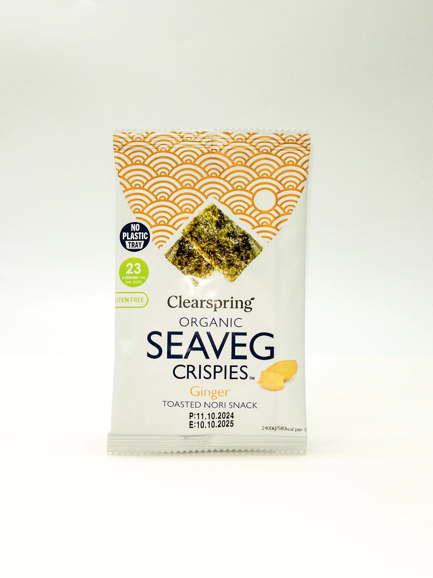 Paquet de chips d'algues au gingembre bio Clearspring