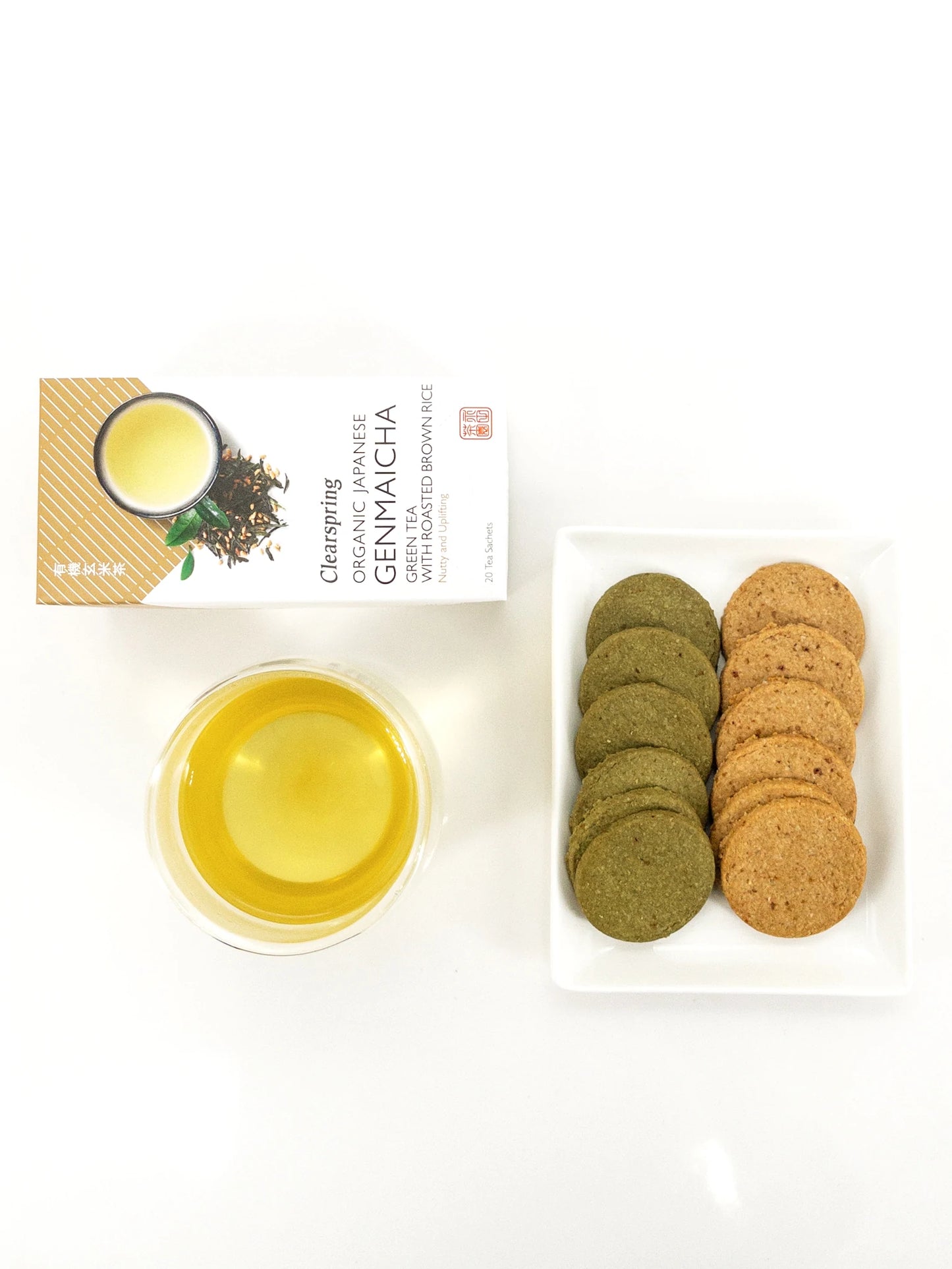 Genmaicha – Bio-Grüntee mit geröstetem Reis – 20 Beutel x 1,8 g – Clearspring