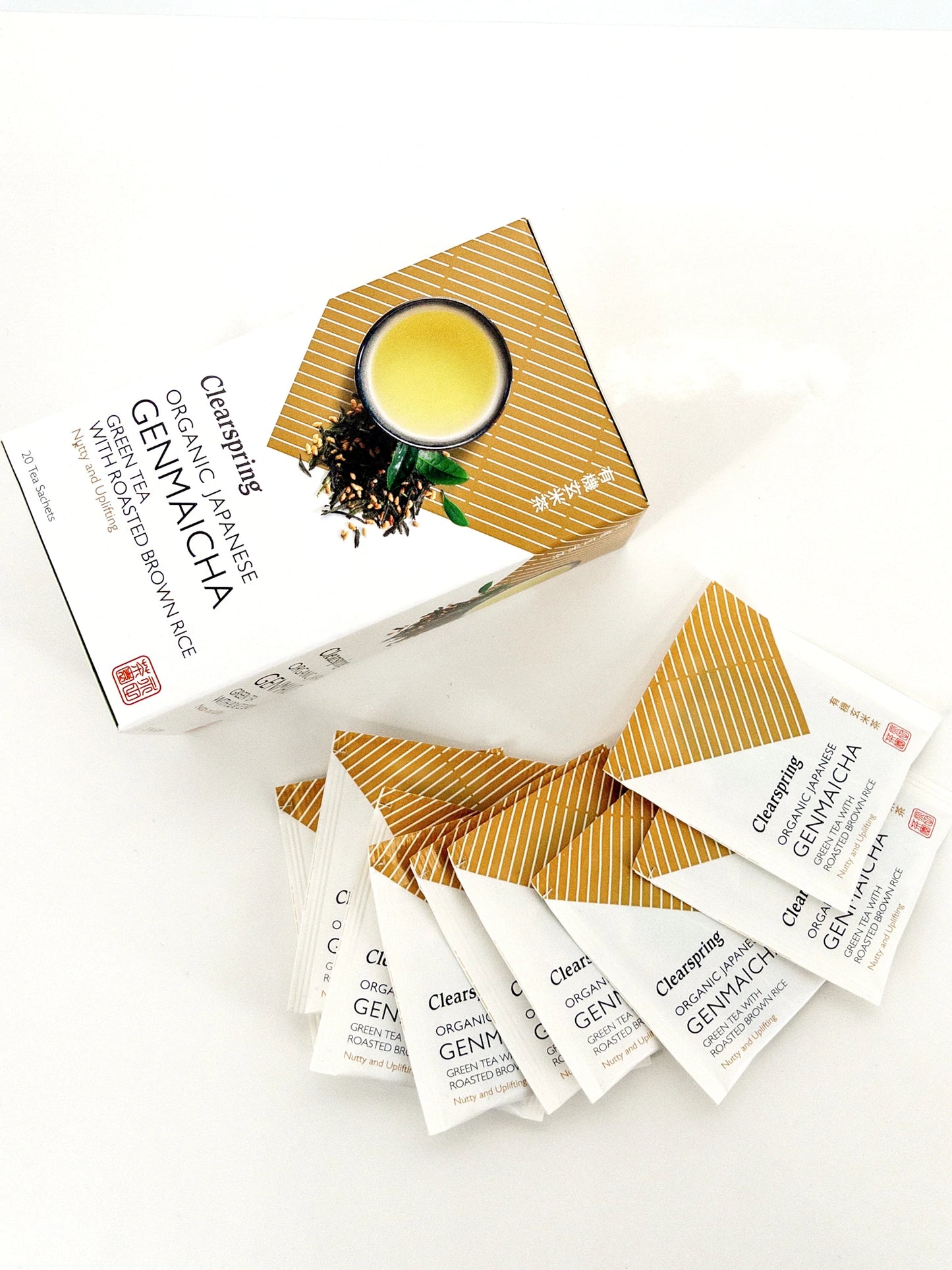 Genmaicha – Bio-Grüntee mit geröstetem Reis – 20 Beutel x 1,8 g – Clearspring