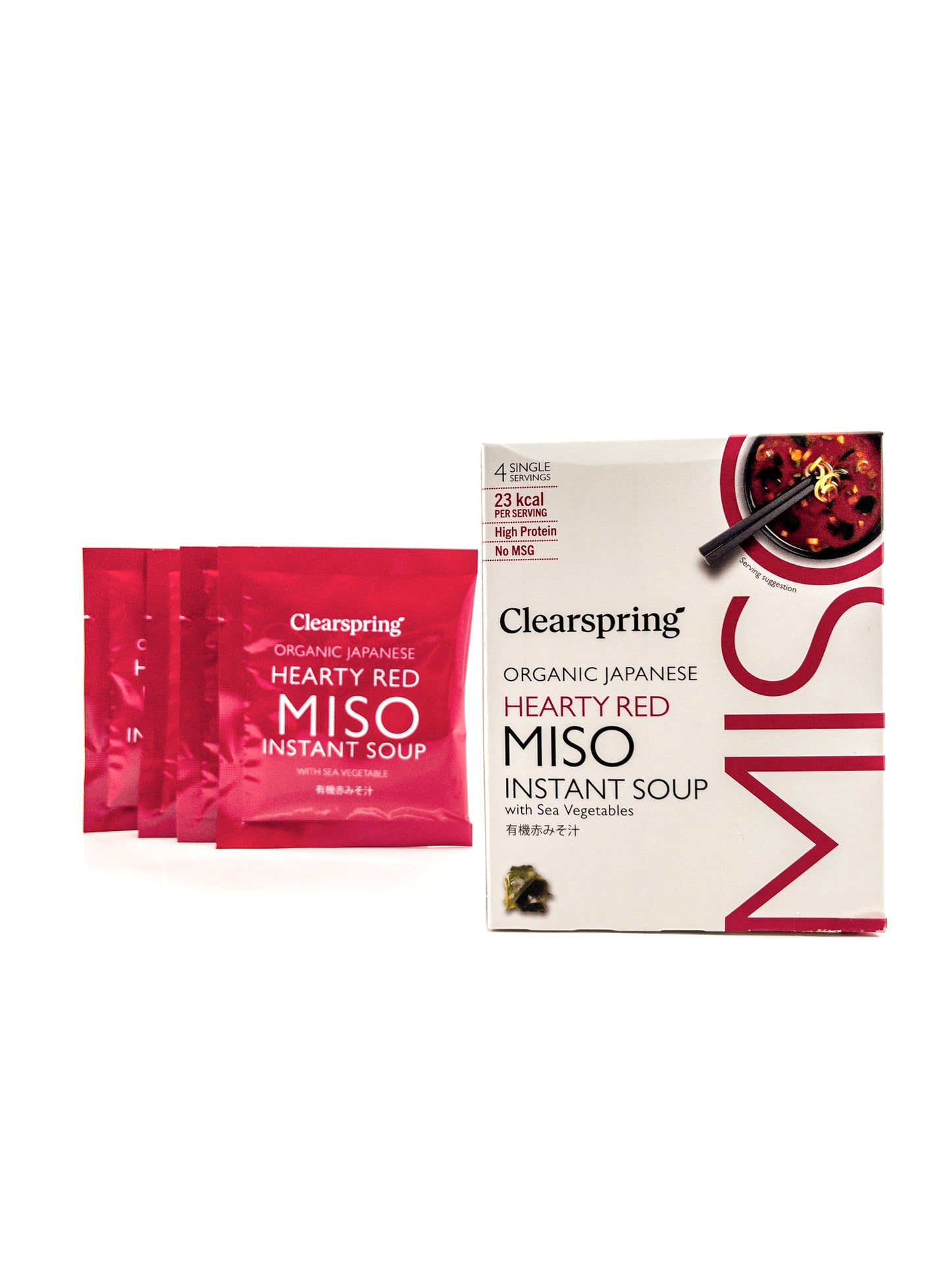 Bio-Instant-Misosuppe mit rotem Miso und Wakame – 4 x 8 g – Clearspring