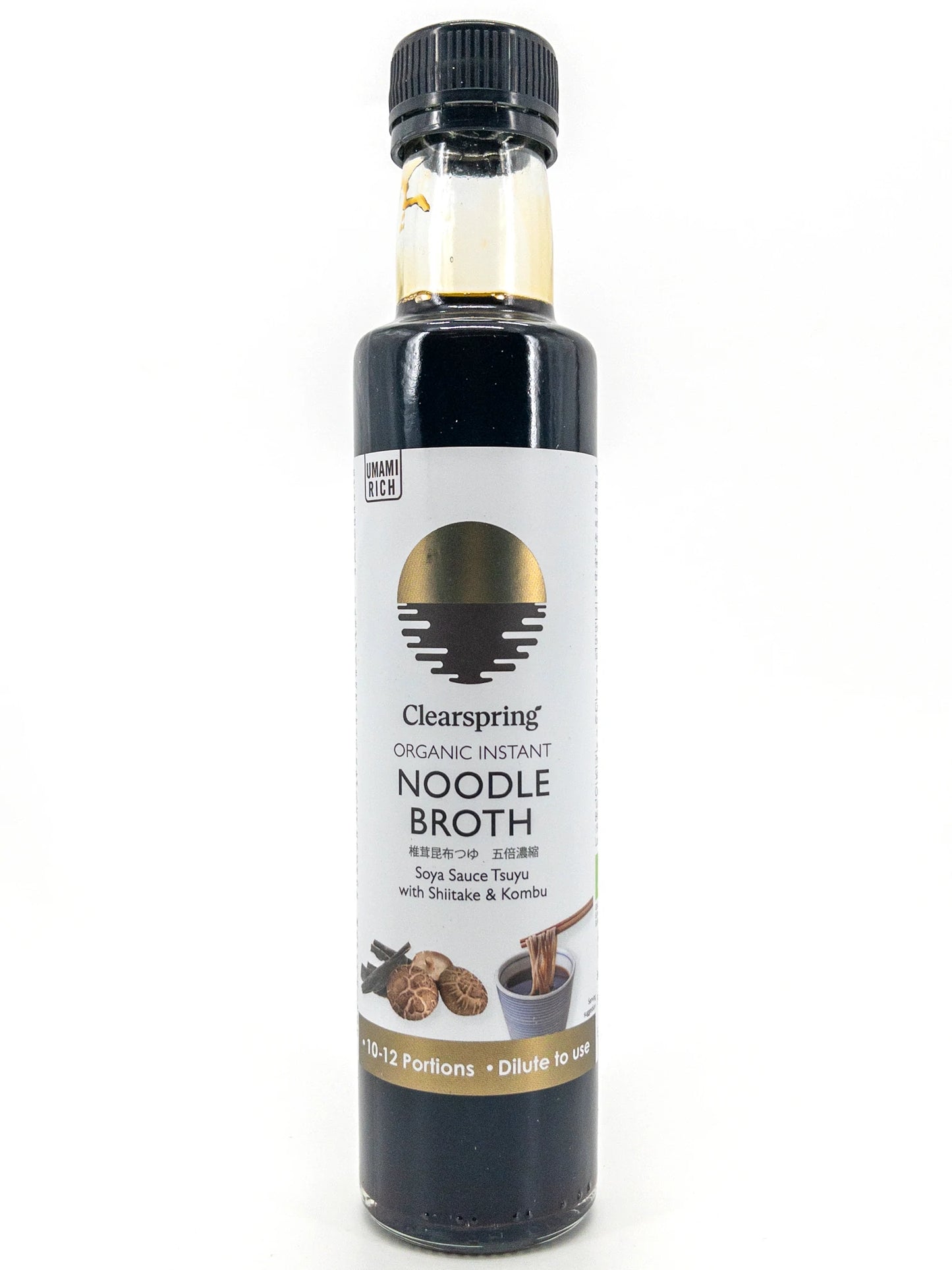 Sauce Tsuyu Clearspring - 245ml - Sauce soja Shoyu avec algue Kombu et Shiitake concentrée pour tremper les nouilles froides