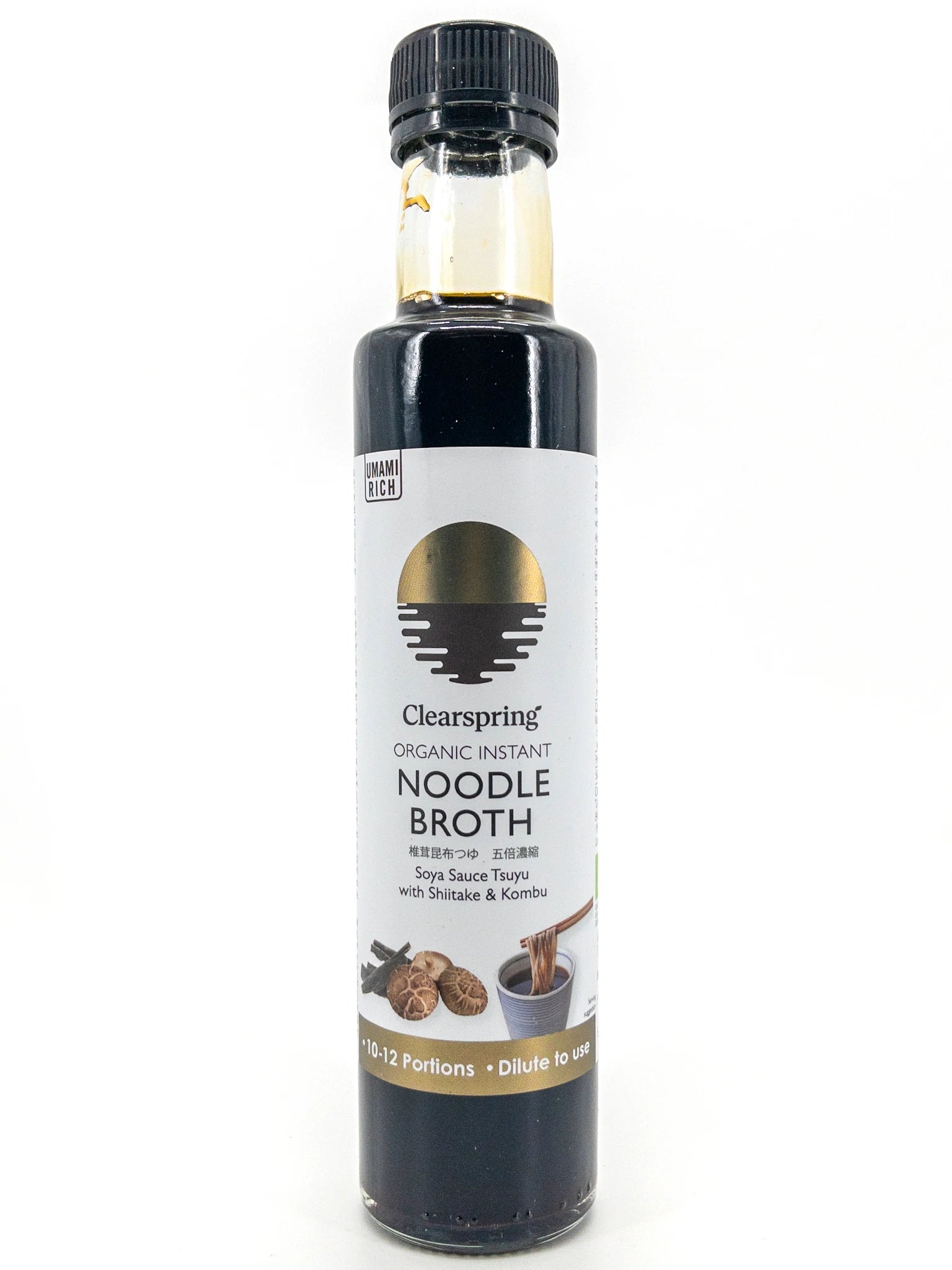 Sauce Tsuyu Clearspring - 245ml - Sauce soja Shoyu avec algue Kombu et Shiitake concentrée pour tremper les nouilles froides