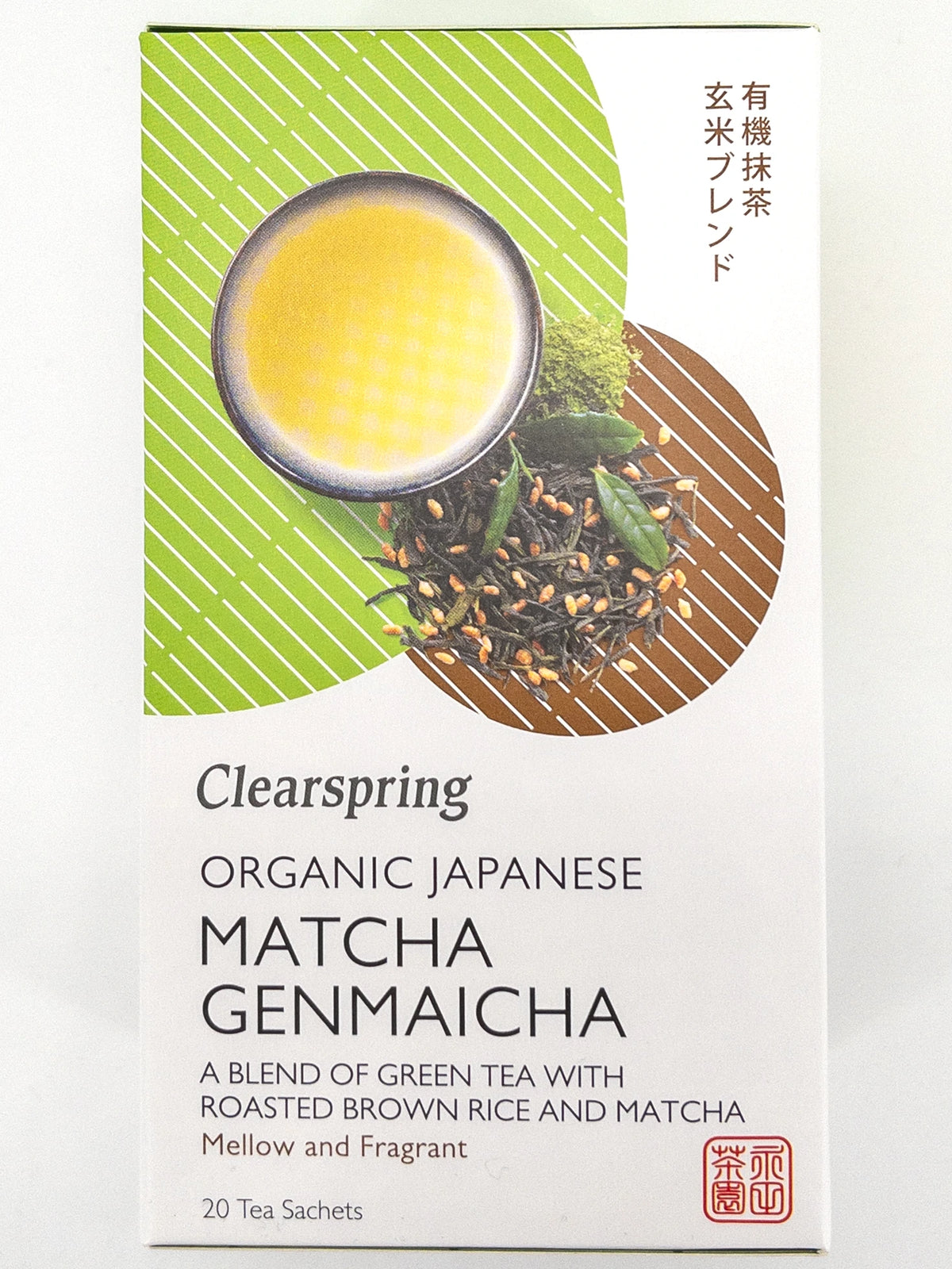 Matcha Genmaicha – Bio-Grüntee – 20 Beutel x 1,8 g – Clearspring