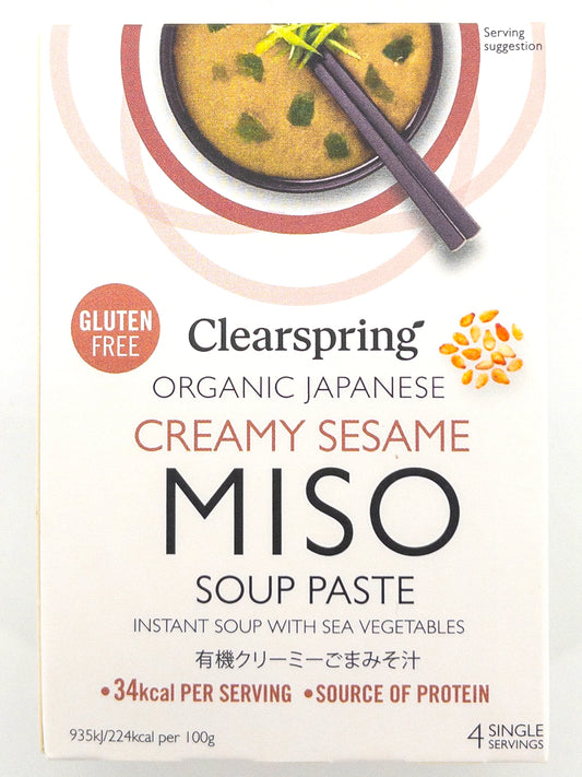 Bio-Instant-Misosuppe – cremiger Sesam – 4 × 15 g – Clearspring