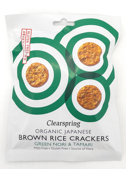Senbei – Bio-Reiskräcker mit Nori und Tamari – 40 g – Clearspring